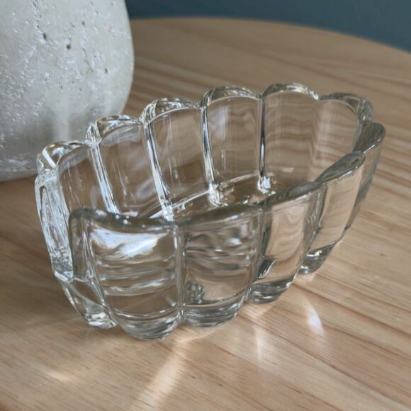 Vintage Princess House Clear Crystal Scalloped Oval Bowls Set Of 2 - Picture 2 of 10